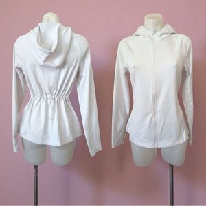 Layer 8 Women’s Full Zip Hooded Sports Jacket in White, Small